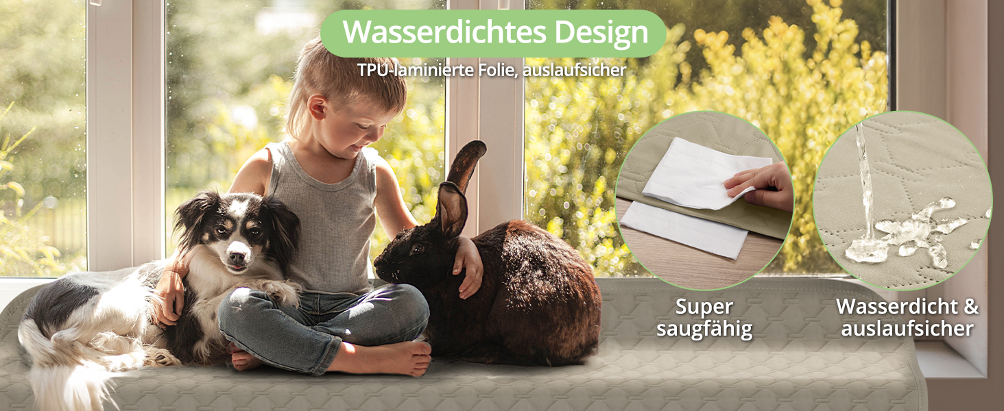 Водонепроникний килимок для собак, килимок для котів, антиковзкий, міцний, для захисту дивану, ліжка, автокрісла, можна прати в пральній машині (172 x 208 см, Хакі, M (137x208 см))