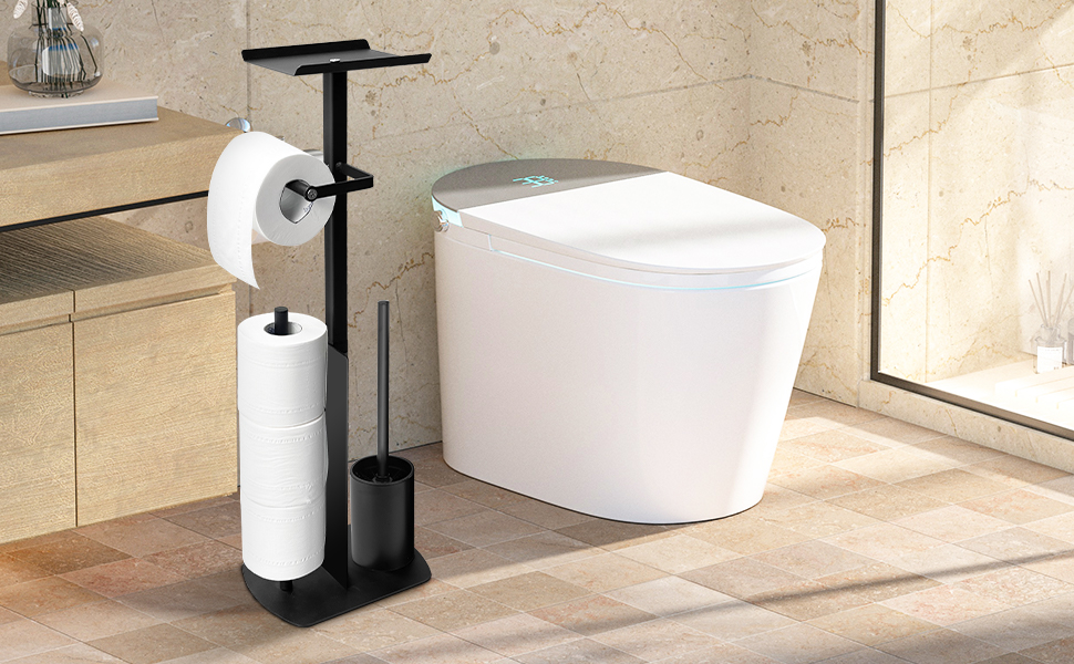 Тримач туалетного паперу з щіткою для унітазу з нержавіючої сталі. Набір для ванної кімнати з боксом для вологих серветок.