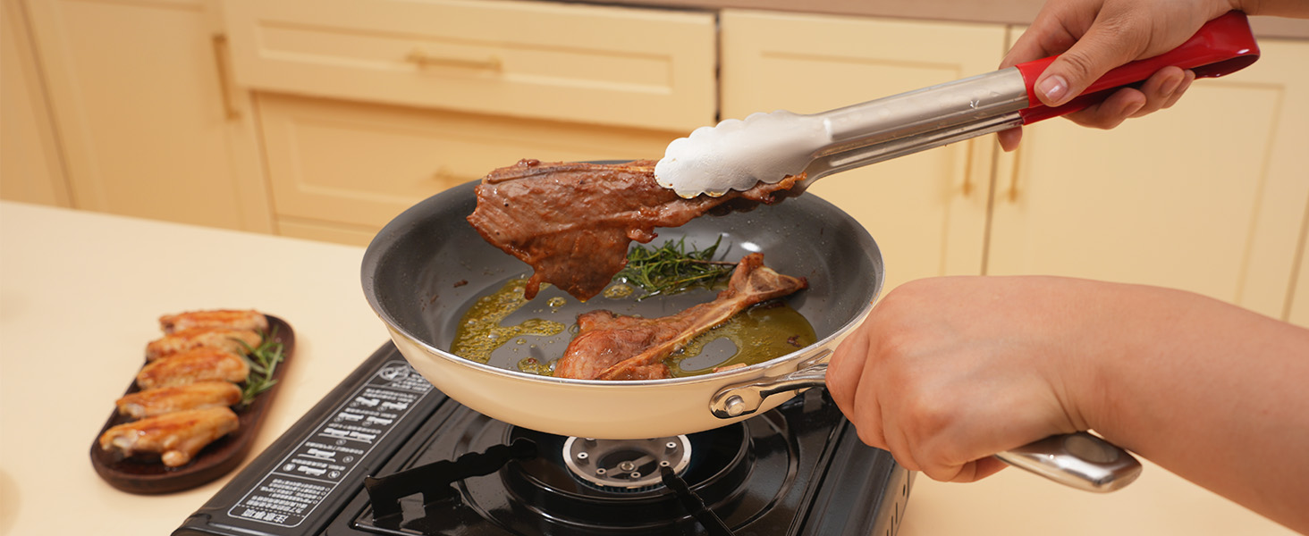 Сковорода Cookersway з керамічним покриттям, 28 см, антипригарна, для кухні, без PFOA, PTFE, PFA, темно-сіра