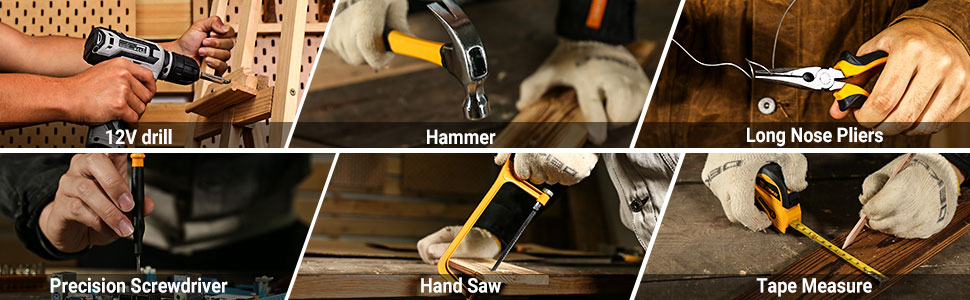 Акумуляторний дриль-шуруповерт DEKO 12V: набір інструментів 238 шт. з кейсом. Електричний дриль для дому, рукоділля та дрібного ремонту. Жовтий.