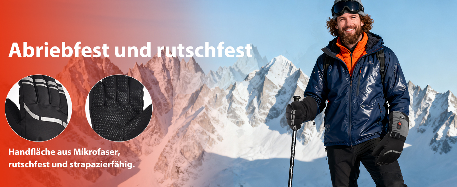 Гріючі рукавички з акумулятором 7.4V 6400mAh USB, 3 режими нагріву, водонепроникні рукавички з підігрівом для зимових видів спорту, катання на лижах, мотоциклі, велосипеді, піших прогулянок