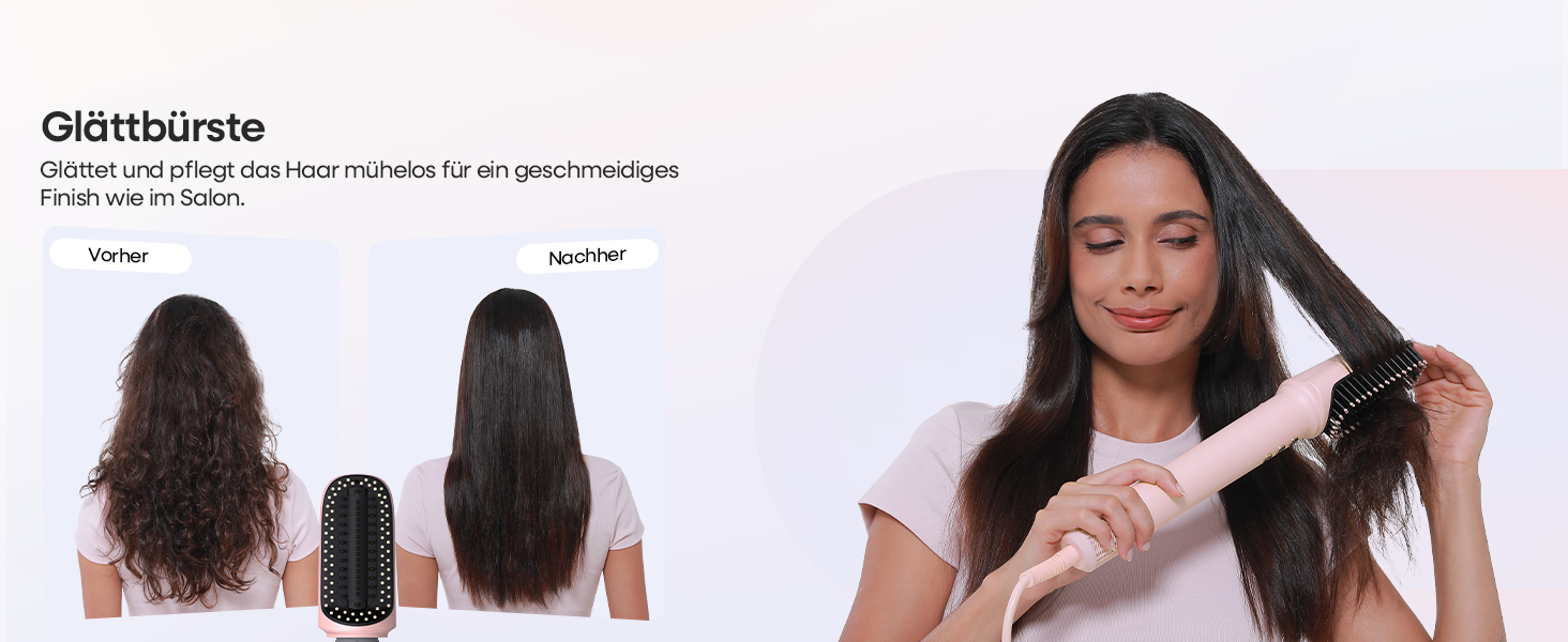 Аirstyler 7-в-1: Фен, плойка, брашинг, термощітка, автоматична завивка, іонізація, захист від пошкоджень, рожевий