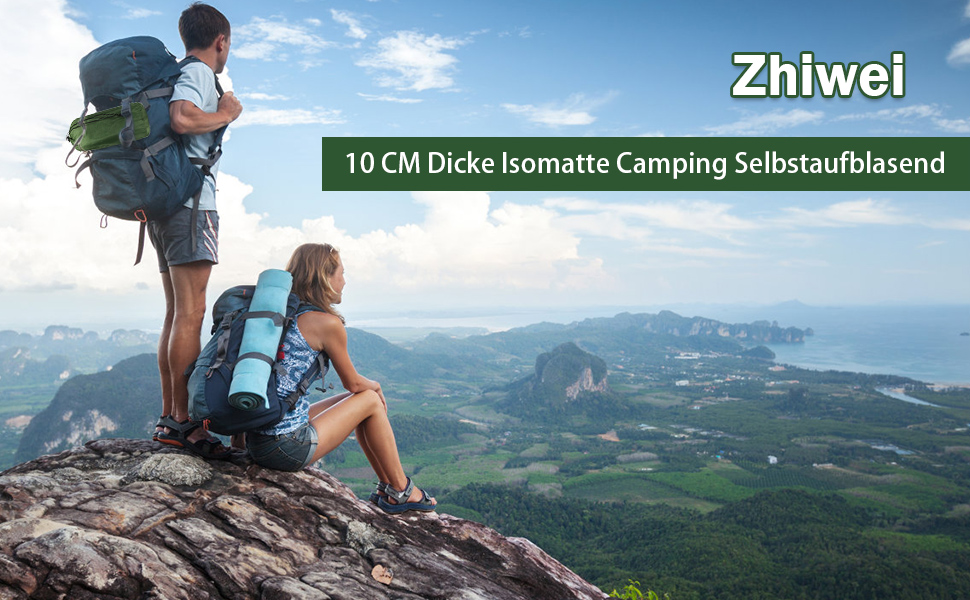 Каремат самонадувний Zhiwei Isomatte для кемпінгу та відпочинку на природі. Ultraleicht, товстий, з помпою та подушкою. Підходить для намету, трекінгу, пляжу, подорожей та хати.