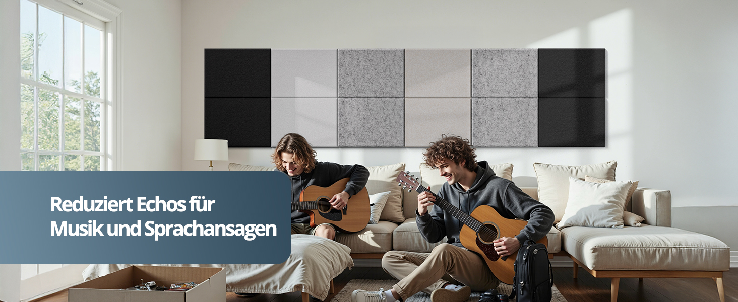 Акустичні панелі для шумоізоляції стін прямокутні, самоклеючі панелі з високою щільністю для звукопоглинання та декору, 30x40x0.9 см, 12 шт, колір верблюжий