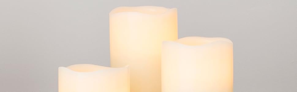 Набір з 9 LED свічок із справжнього воску Lights4fun, з таймером, імітацією мерехтіння, електричних, на батарейках, для декору вітальні, класичні стовпчикові, енергоклас A++