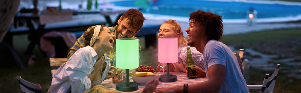 Світлодіодний солярний настільний світильник для вулиці 2-в-1, бездротовий, 8 кольорів, для саду, кемпінгу (Сірий)