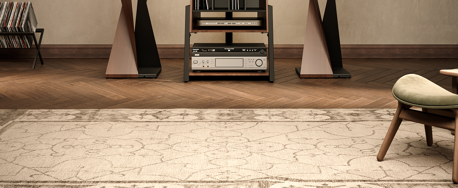 FITUEYES Полиця для програвача вінілу Eiffel Braun - компактна Hi-Fi тумба для платівок