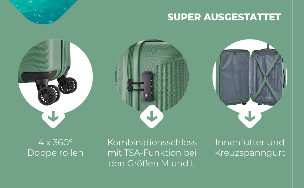 Чохол-валіза Travelite Bali, середній, 65 літрів, зелений, з TSA замком
