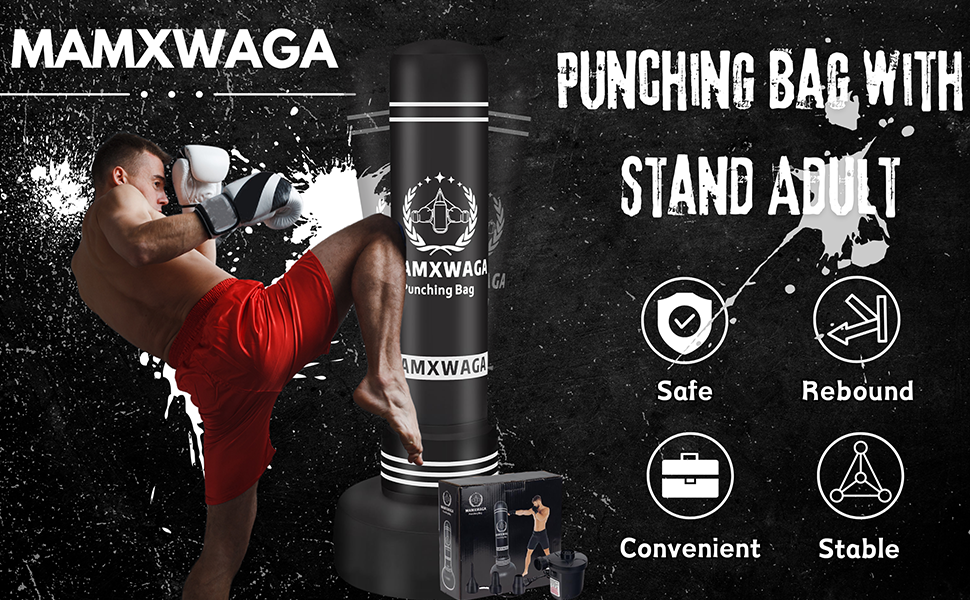 Боксерський мішок-лежак для дорослих, підлітків та дітей, 180 см. Надувний боксерський мішок з підставкою та електричним насосом для боксу, таekwondo, карате, муай-тай