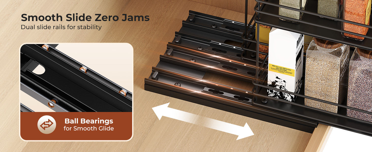 Організатор для спецій Orimade висувний, 3 шт. (2 шт. 8 см, чорний)