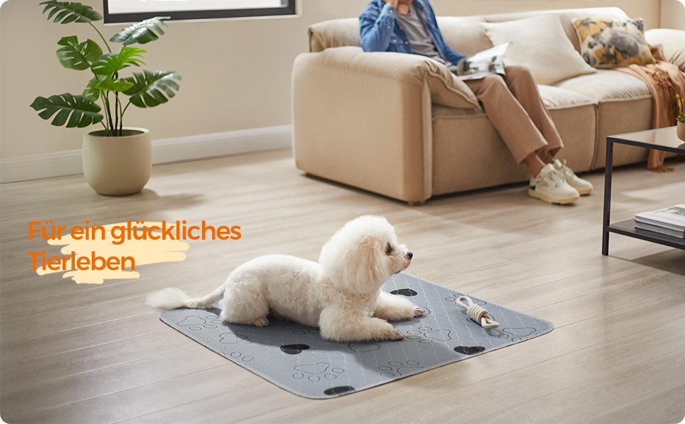 Підстилка для собак Feandrea, 2 шт., 122 x 91 см, XL, сіра, водонепроникна, супер поглинаюча, для собак