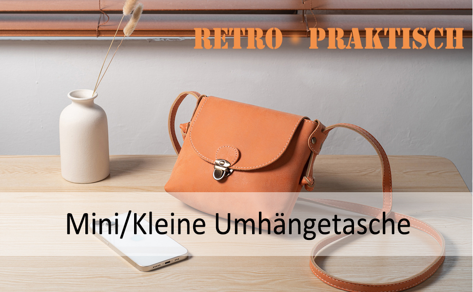 Сумка жіноча через плече Kleine Umhängetasche, екошкіра, помаранчева - компактна кросбоді для дівчат з замком