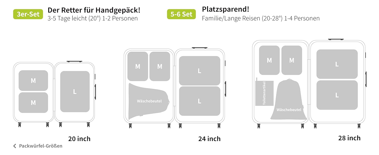 Набір кубиків-органайзерів для подорожей Cipway, ультралегкі, розширювані, 6 шт. (білий)