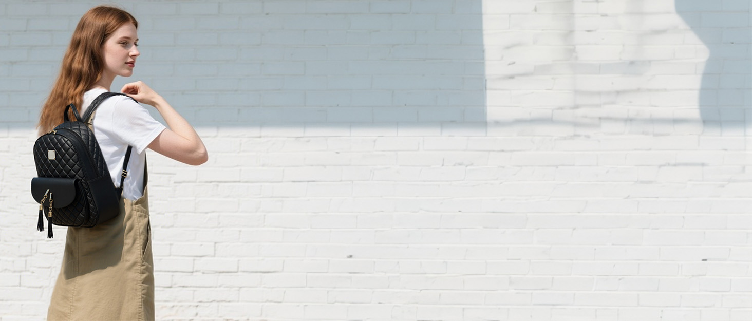 Жіночий рюкзак з PU шкіри: стильний, для подорожей, школи, роботи. Набір чорного кольору