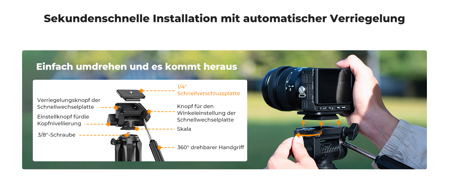 Штатив K&F Concept S255A3+BV01: Легкий штатив з сумкою, для камери/DSLR/відеокамери, з підтримкою смартфонів та планшетів (190см, 2-в-1)