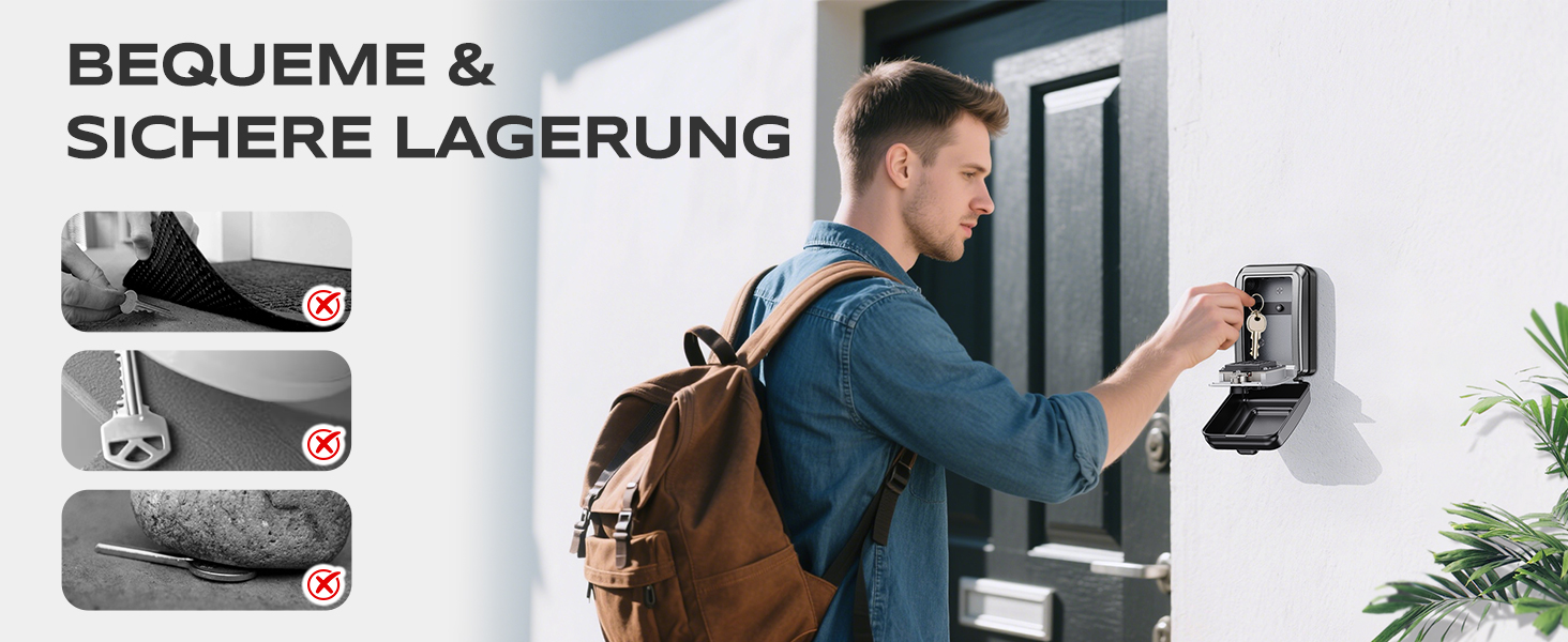 Шлюзовий сейф Mohard з кодовим замком для кріплення на стіні, 12-позиційний, велика місткість, вологостійкий, для дому, офісу, гаража