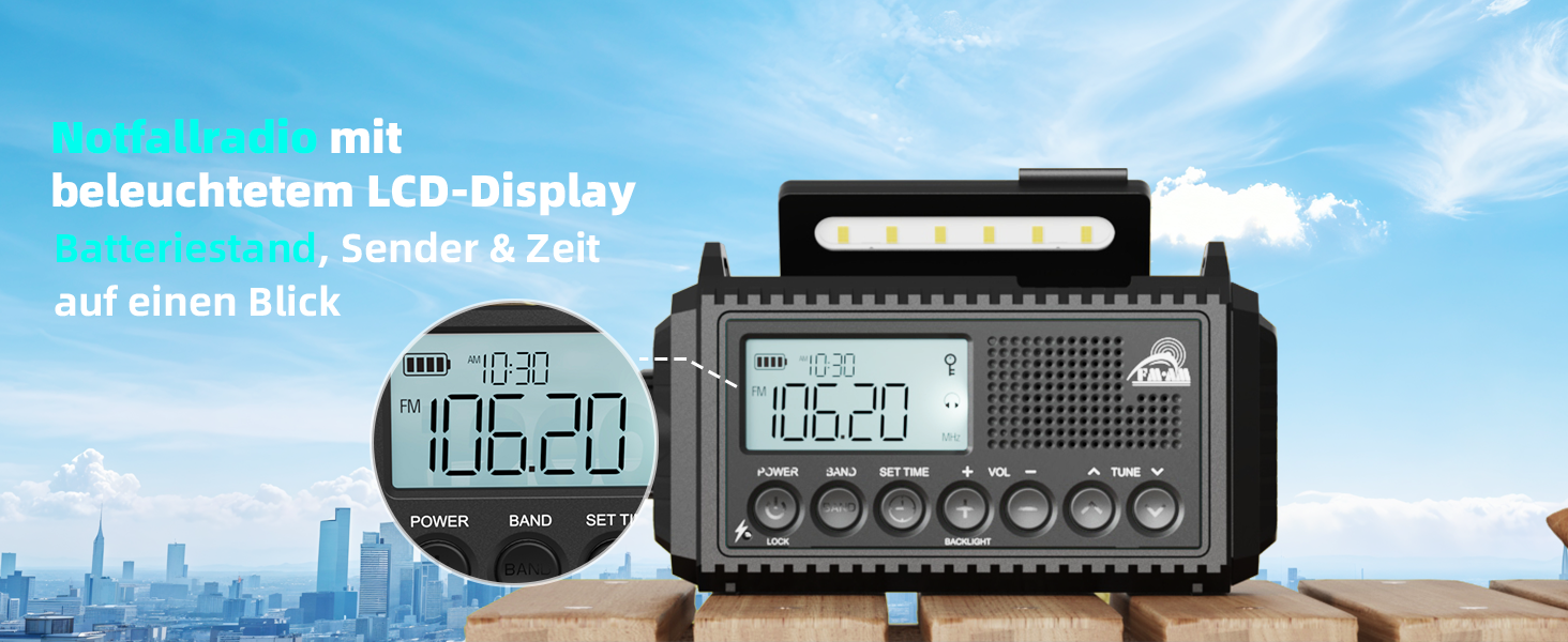 Радіо Roxicosly з ручним приводом, 12000mAh Power Bank, AM/FM/SW, радіо для надзвичайних ситуацій, ліхтар, зарядний пристрій, для відпочинку на природі, кемпінгу, туризму, чорний