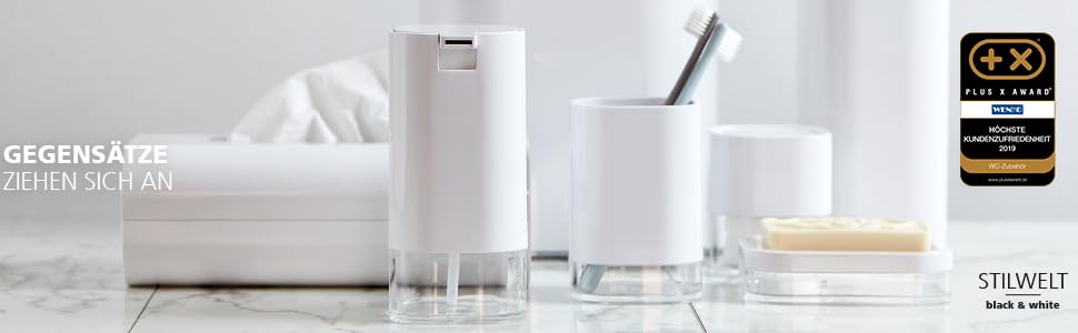 Набір для туалету WENKO Mod. Flakon: тримач щітки та щітка для унітазу, чорний, кераміка та пластик, 17x42.5 см