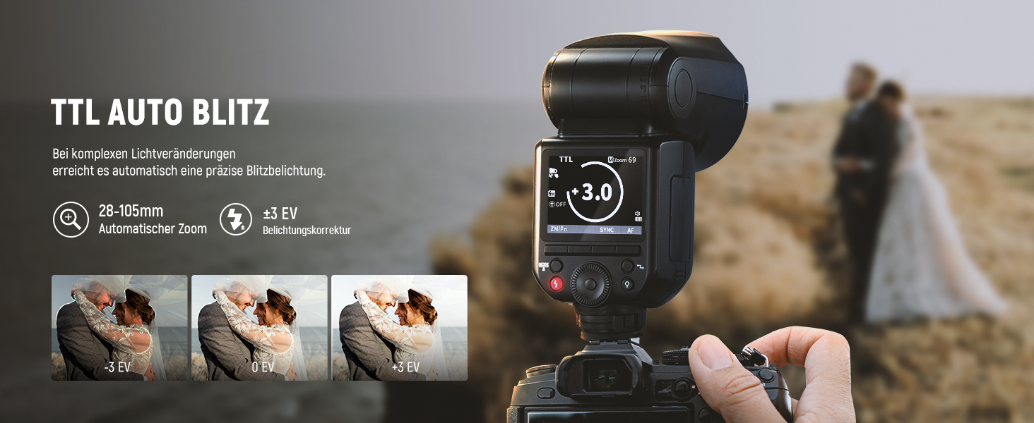 NEEWER Z2-N: Світловий проблиск Speedlite 2.4G TTL для Nikon з моделюючою лампою, швидким перемикачем TCM, HSS 1/8000s, акумулятор 2600mAh