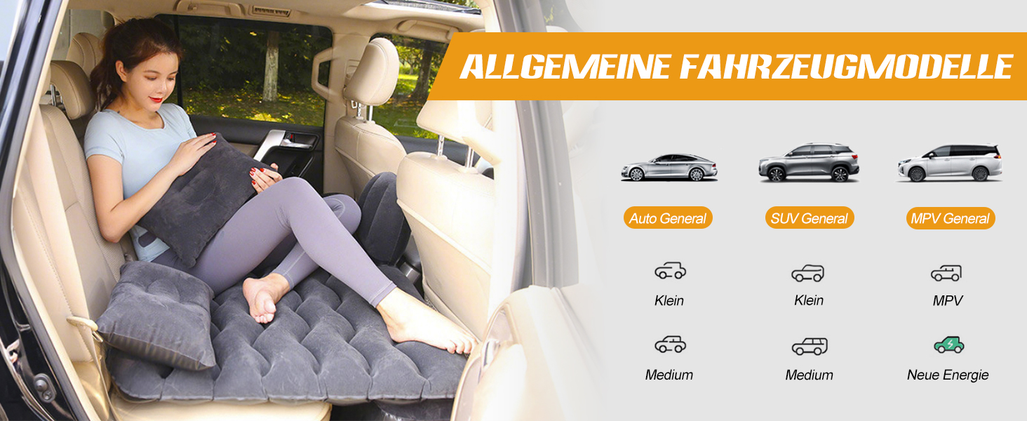 Надувна матрац для авто Ergocar з насосом: для кемпінгу, подорожей, пляжу