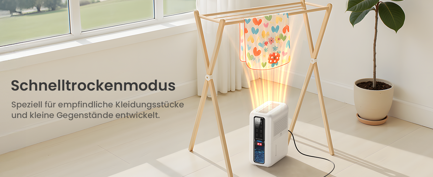 Електричний осушувач повітря з 2L резервуаром для води, автоматичне вимкнення та регулювання вологості, для ванної кімнати, спальні, шафи (білий)