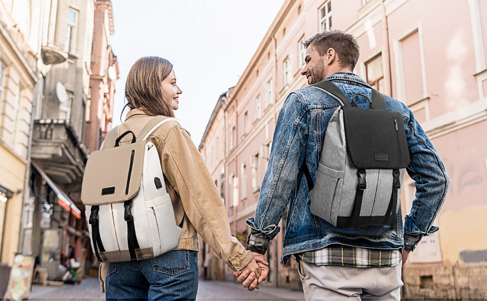 LOVEVOOK Рюкзак для жінок Елегантний 15.6 дюймів для ноутбука Водостійкий Шкільний рюкзак для дівчаток, підліток, рюкзак для жінок, рюкзак на кожен день, для університету, школи, подорожей, бізнесу (15.6 дюймів, Сірий, Чорний)