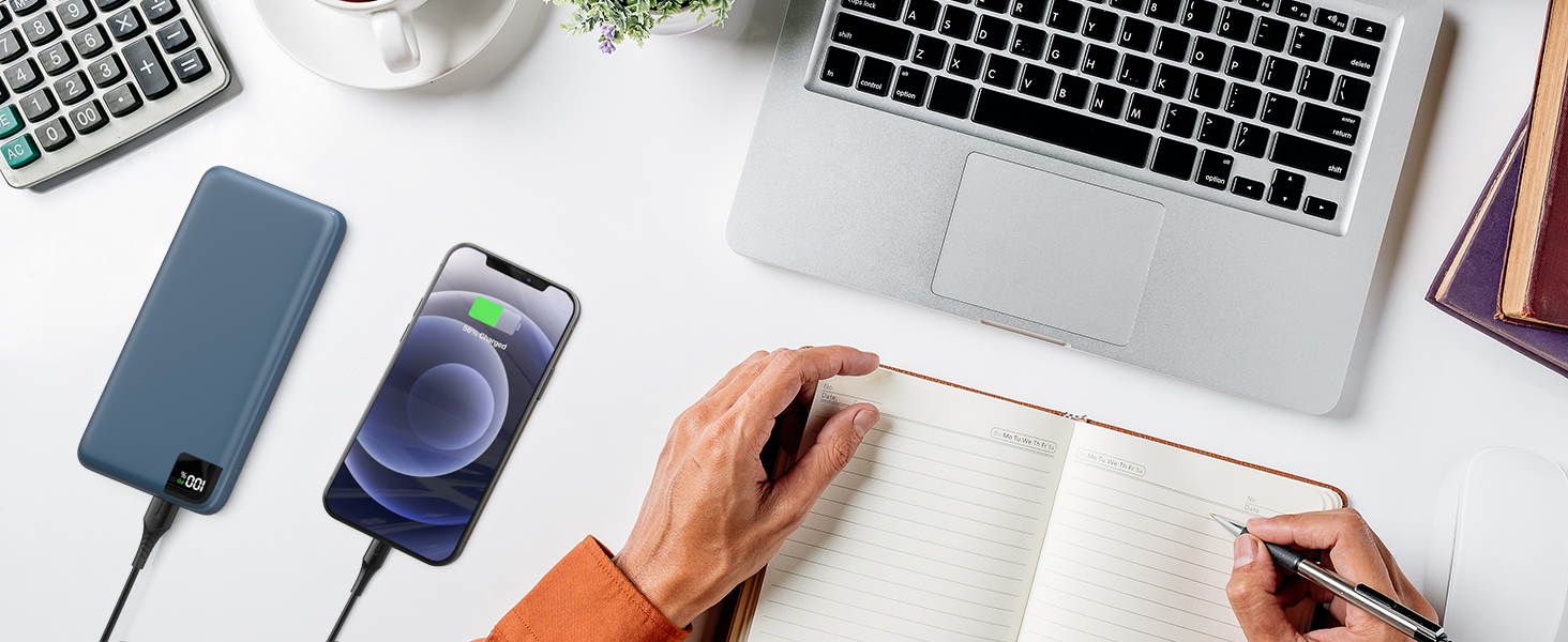 Power Bank SOARAISE 27000mAh з LED-дисплеєм: зарядний акумулятор для телефону та планшета (блакитний)
