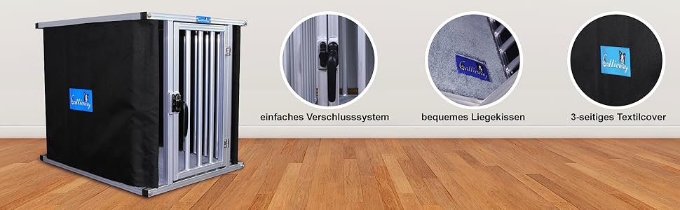 Callieway® ALU DOGBOX - Алюмінієва переноска для собак (XL) 95 x 66 x 70 см