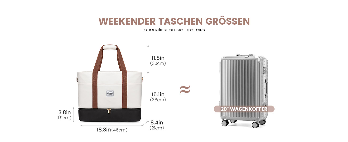 Сумка-рюкзак LOVEVOOK для жінок, 42L: водонепроникна дорожня сумка-мішок з відділенням для взуття, ідеальна для подорожей, спортзалу, пологів та Ryanair