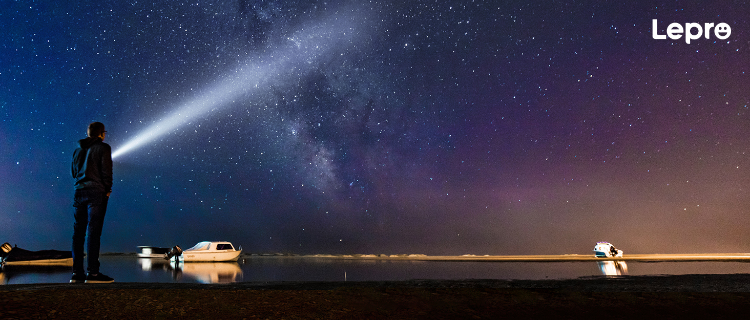 LED ліхтарик LE1000 - компактний, яскравий, з функцією зуму. Водонепроникний ліхтарик для дітей, кемпінгу, туризму та надзвичайних ситуацій. Чорний, 1 шт.