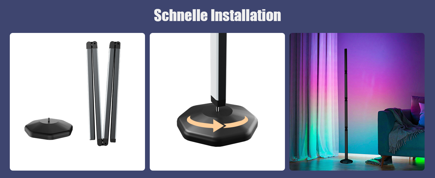 LED лампа Electight RGB для столу з регулюванням яскравості, 800 люмен, складний дизайн, пульт дистанційного керування та додаток, 16 мільйонів кольорів, 99 режимів, синхронізація з музикою та таймер, для читання, офісу та ігор (170см)