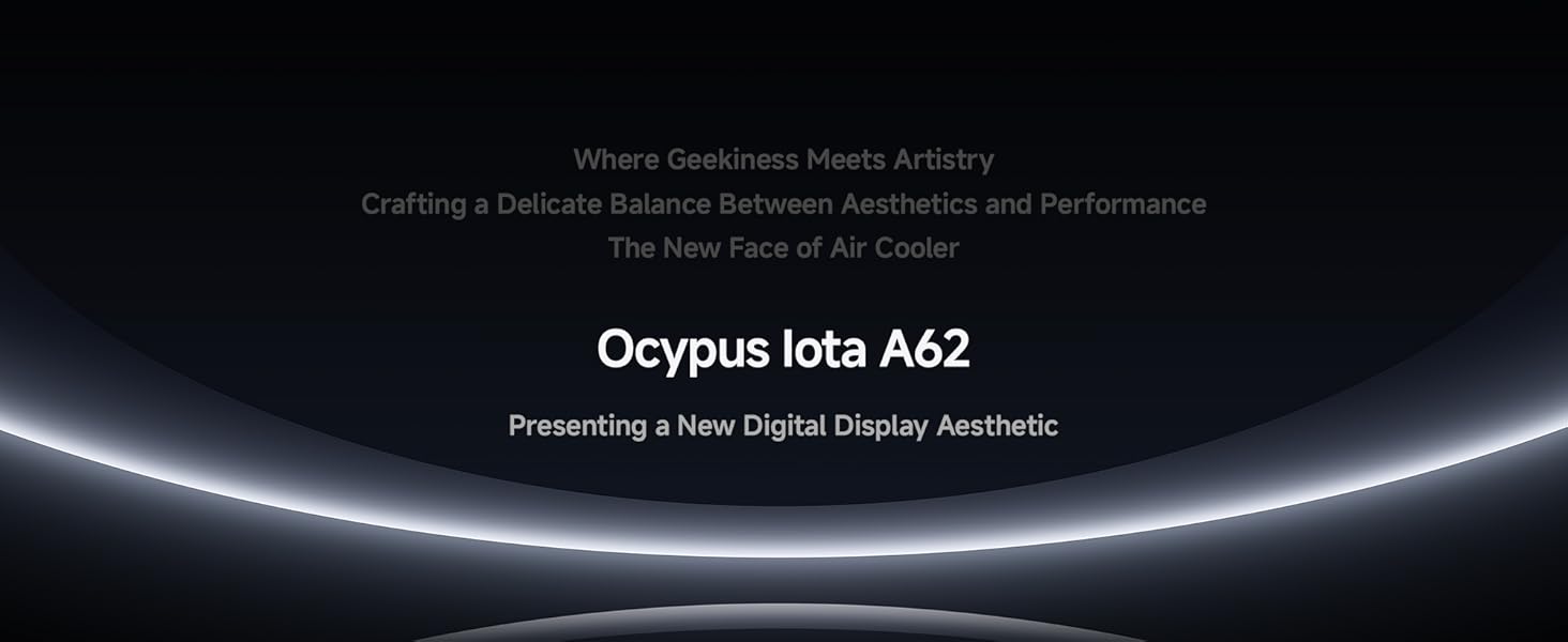 Ocypus Iota A62 BK: Кулер для CPU з цифровим дисплеєм, 6 теплових трубок, 2 вентилятори 120 мм, підтримка AMD AM4/AM5, Intel LGA 115X/1200/1700/1851