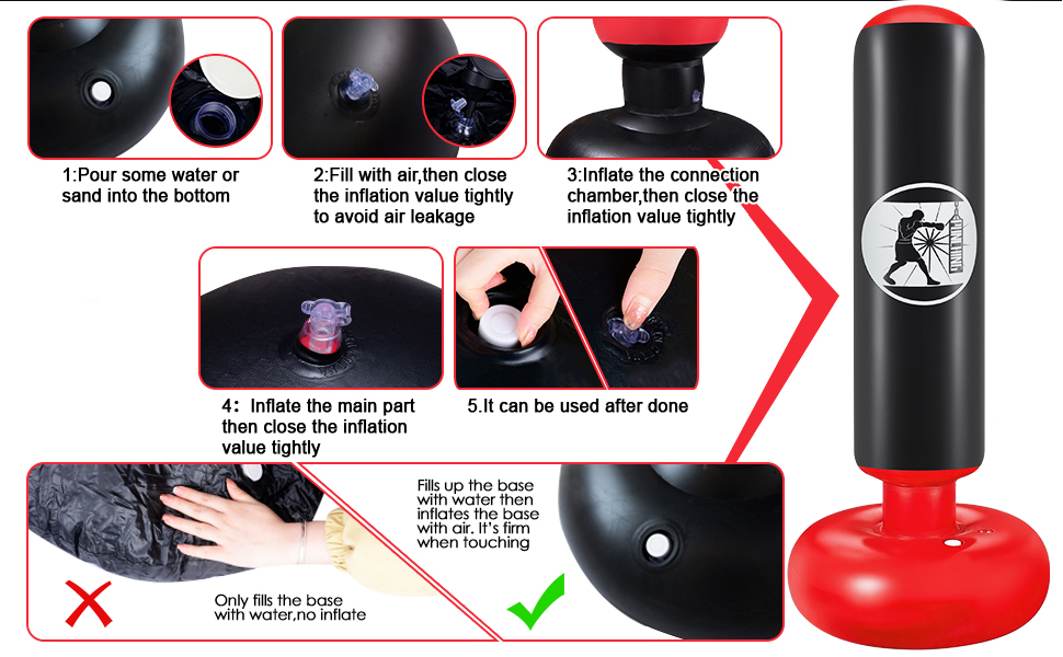 Дитячий боксерський мішок Qoosea для дітей 6-12 років, 160 см, з рукавичками, для карате, кікбоксингу, Taekwondo, MMA, чорний