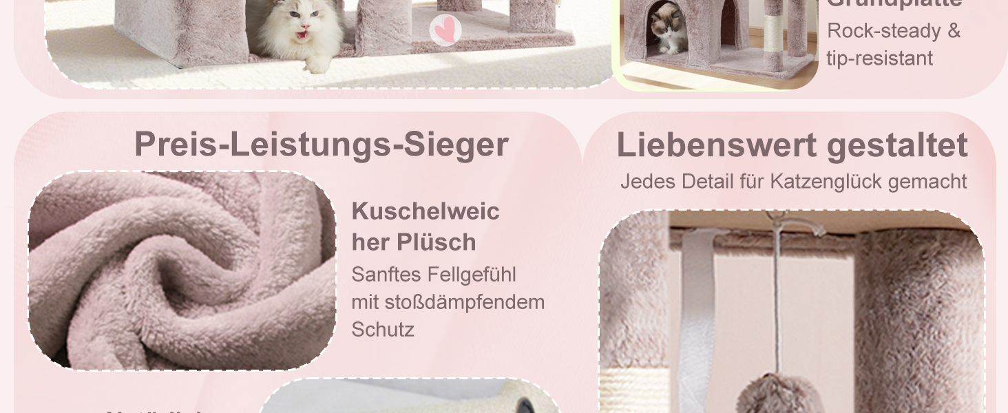 Дерев'яний комплекс для котів Heyby Kratzbaum 120см з X-основою, багатоярусний, з гамаком та дряпалкою (Колір: коричнево-бежевий)