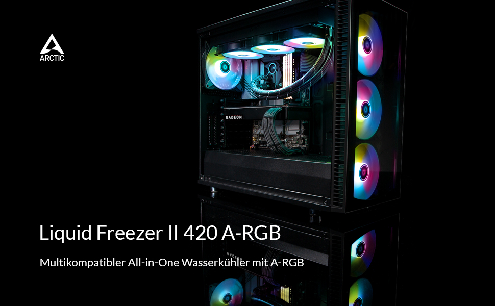 ARCTIC Liquid Freezer II 420 A-RGB - Повнорозмірна система водяного охолодження CPU з RGB, LGA1700, 200-1900 RPM