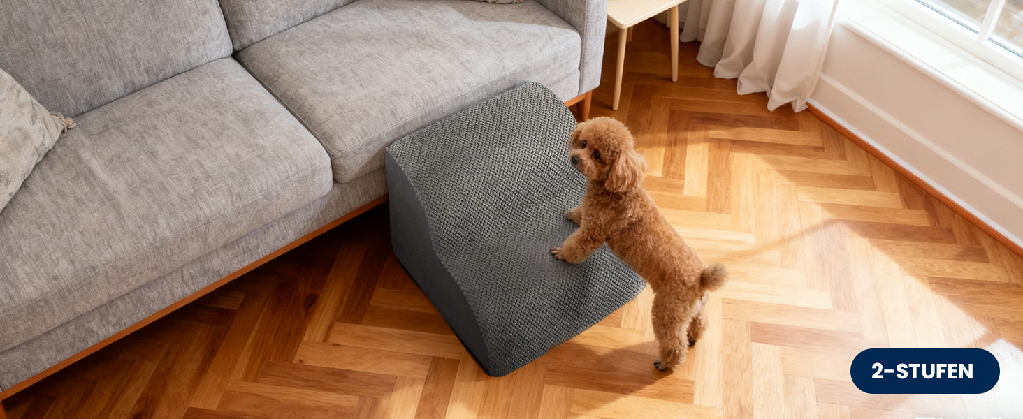 Сходинки для собак Mora Pets: зручні та безпечні для маленьких собак, 3 сходинки, 40 см, знімний, водостійкий чохол