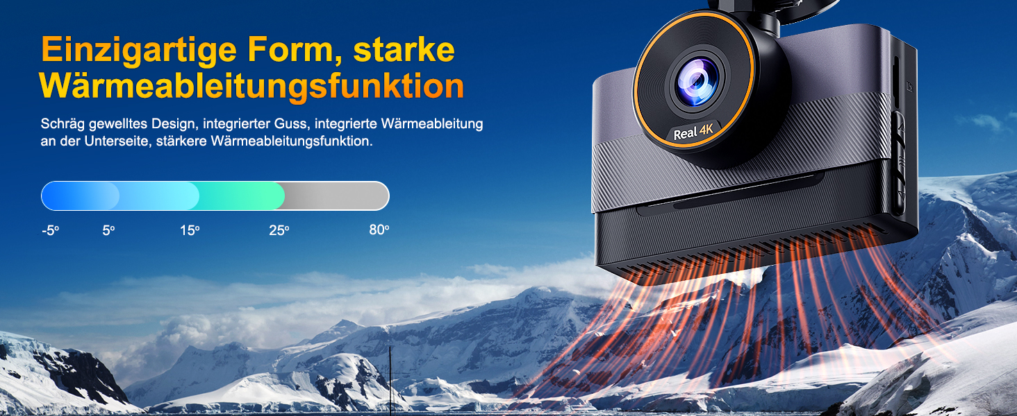 Відеореєстратор Auto Dashcam 4K+1080P з Wi-Fi, 64GB, IPS 3' екраном, Нічне бачення, G-сенсор, Loop-запис, 170°+140° Кут огляду, Паркінг 24/7, Керування через App, Підтримка до 256GB