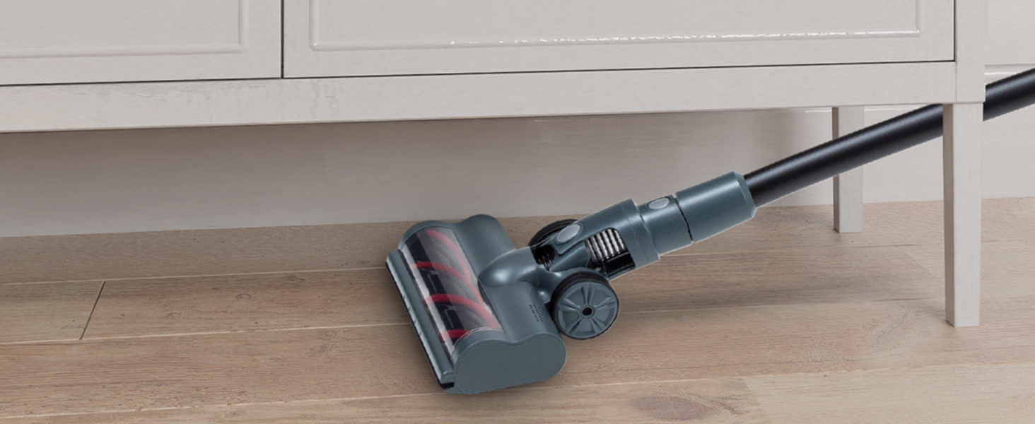 Бездротовий акумуляторний пилосос Klarstein без мішка з 4-ступеневим фільтром E12 EPA, для шерсті тварин, килима та твердих підлог, вертикальний пилосос без мішка з насадкою для підлоги 180° (сірий)