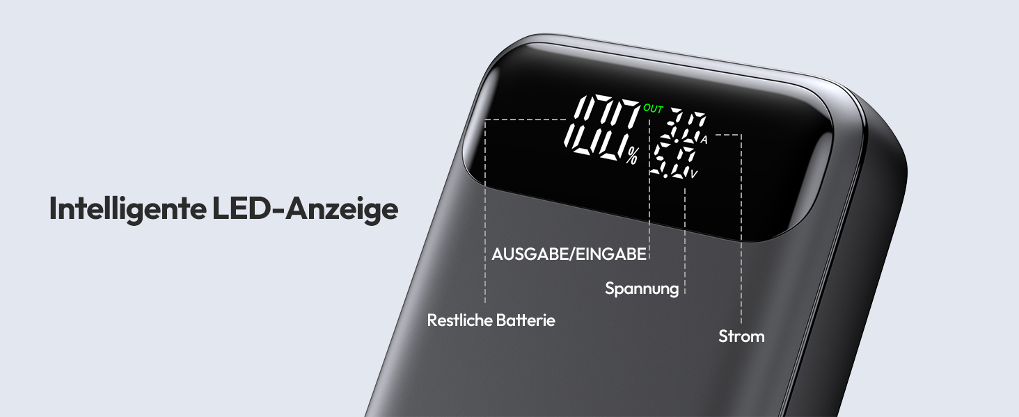 Power Bank ADDTOP 20000mAh 65W: зарядний пристрій для телефону та ноутбука (USB-C, чорний)