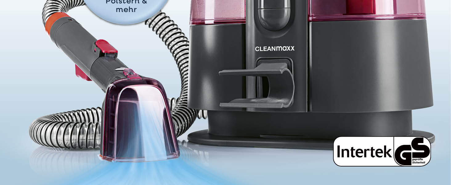 CLEANmaxx Професійний мийкий пилосос для килимів та м'яких меблів Pro Power 600W | 3 в 1: миття, чистка килимів та м'яких меблів, видалення локальних забруднень | Для килимів, авто, диванів, м'яких меблів