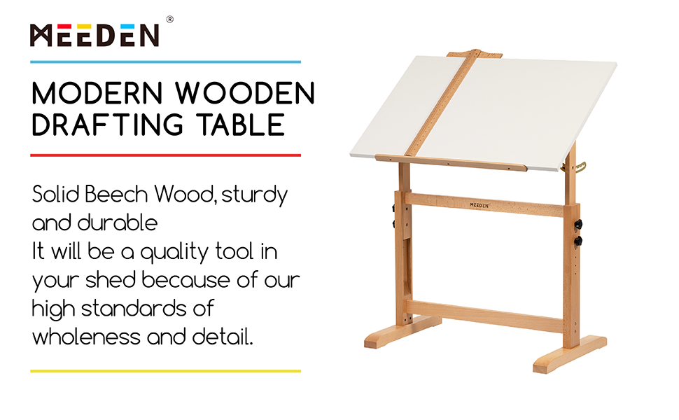 MEEDEN 90x60cm Artist Easel Table - Wooden Drawing Table with Tilt, Large Art Desk for Adults, Artists, Drawing & Crafting