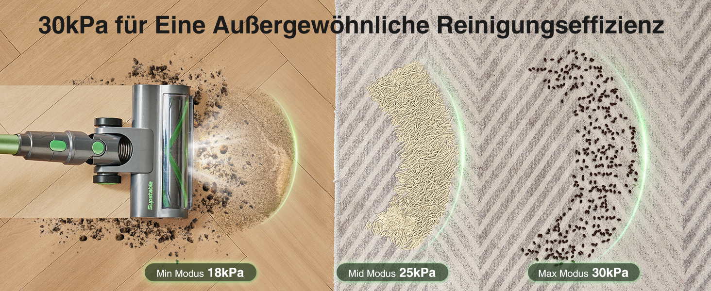 Акумуляторний пилосос 30000 Па, бездротовий пилосос з часом роботи 60 хв, тихий акумуляторний пилосос з LED-дисплеєм/антизаплутувальною насадкою, 450 Вт ручний пилосос для твердих поверхонь, килимів та шерсті тварин