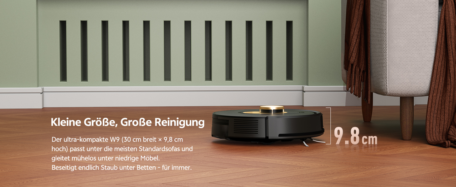 Робот-пилосос Vexilar W9 з функцією миття підлоги, LiDAR-навігація, 5000Pa, 5 карт, 15 зон заборони, керування через додаток, для твердих підлог та килимів, видалення шерсті тварин