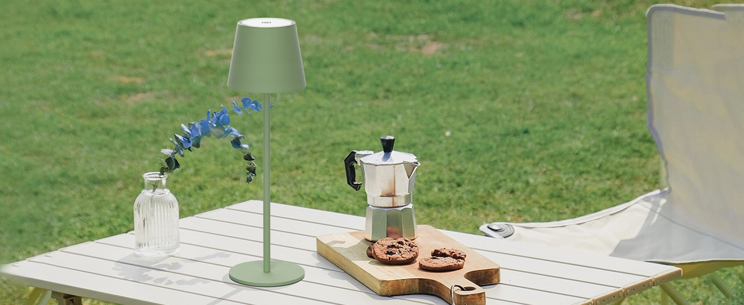 LED акумуляторні настільні лампи Klighten (2 шт.) - диммування, USB-C, IP54, зелені