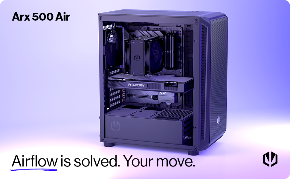 Корпус для ПК ENDORFY Arx 500 ARGB зі скляною бічною панеллю та 5 вентиляторами 140мм