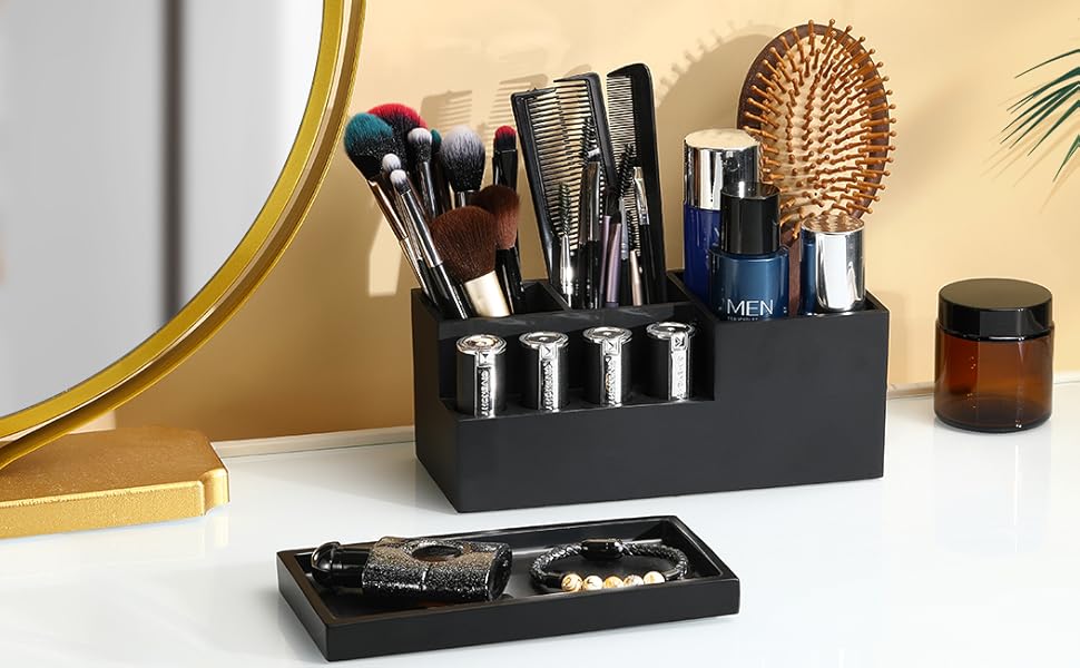 Тримач для зубних щіток Luxspire з 5 відсіками: органайзер для електричних зубних щіток, сімейний тримач, велика місткість, для зубної пасти та бритв