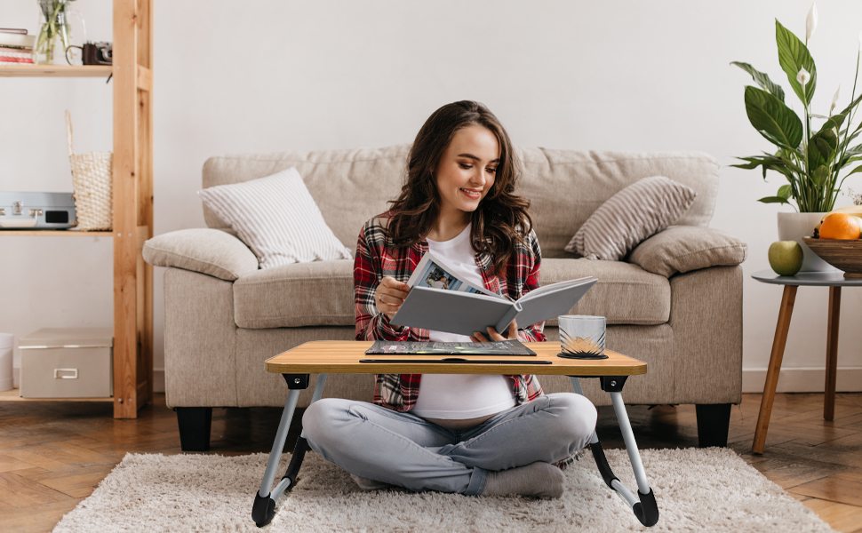 Зручний столик-підставка для ноутбука та книг, 60x40 см, дерев'яний, для дому, офісу та подорожей