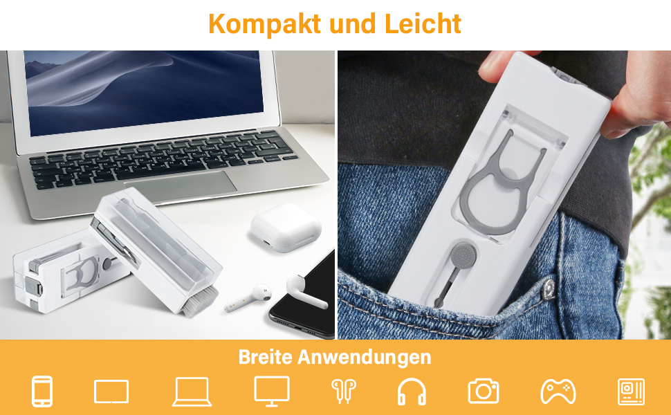 Набір для чищення клавіатури Alyvisun 11 в 1: для ноутбука, телефону, планшета, комп'ютера. Сірий