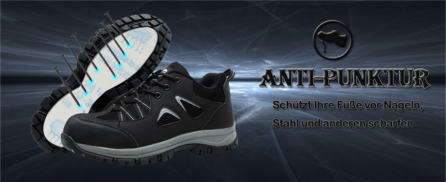 Чоловічі та жіночі робочі черевики-захисники. Легкі, дихаючі, антиковзкі, з металевим підноском. Сірий, синій, 44 EU