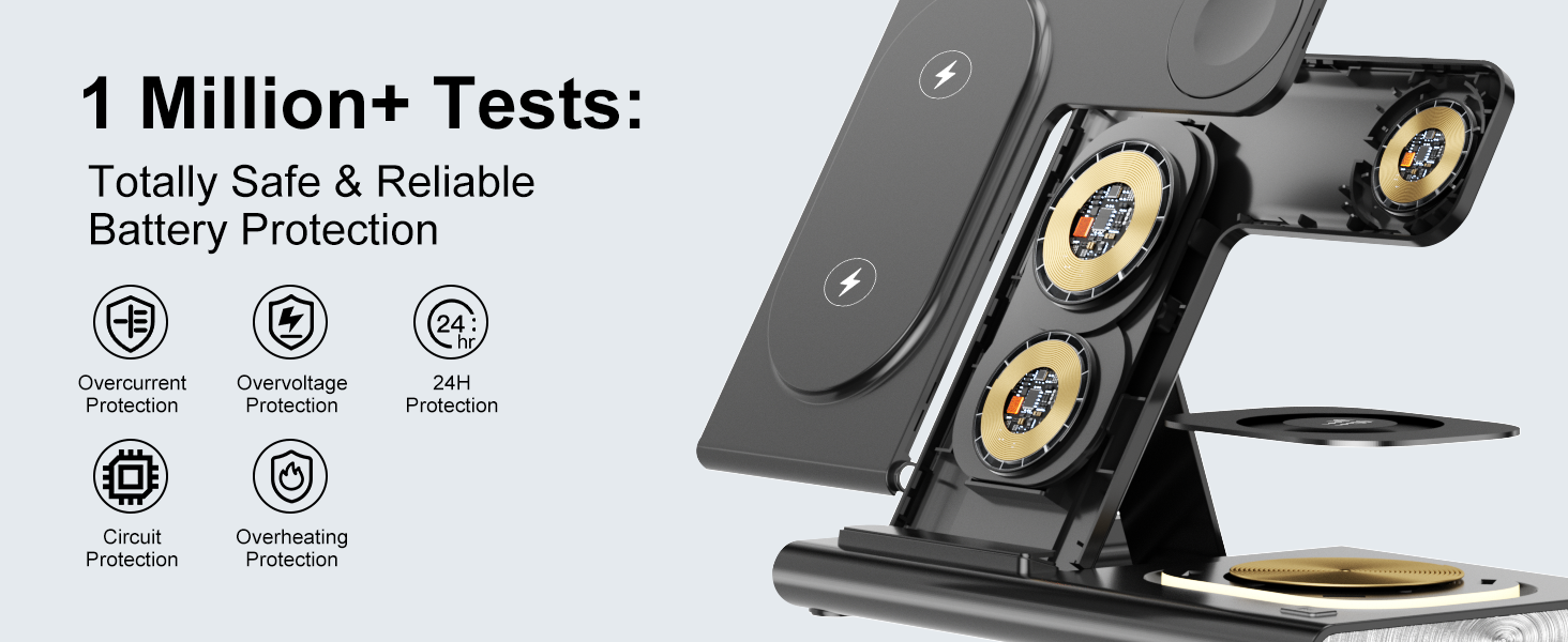 Бездротовий зарядний пристрій Aimtel 3-в-1: Samsung, Galaxy Z Fold/Flip/S серії, Galaxy Watch, Buds - Чорний